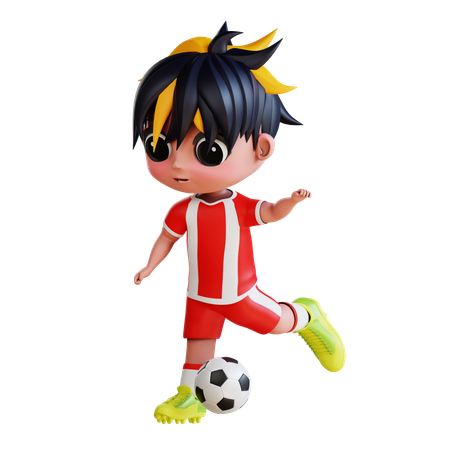 Man Playing Football  3D Icon