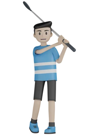 Man Sport Character 3D Illustration