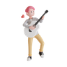 man playing guitar 3d logo