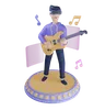 Man playing guitar in metaverse