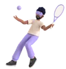 Man Playing Tennis Using Vr Goggles