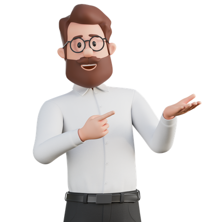 Man point at something  3D Illustration