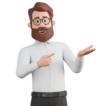 Man point at something  3D Illustration