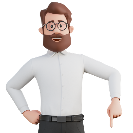 Man point at something  3D Illustration