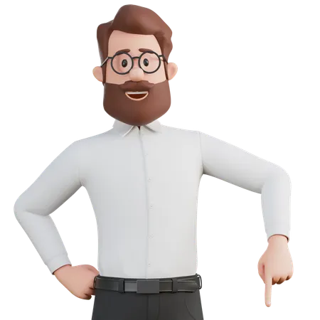 Man point at something  3D Illustration