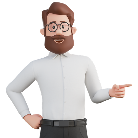 Man point at something  3D Illustration