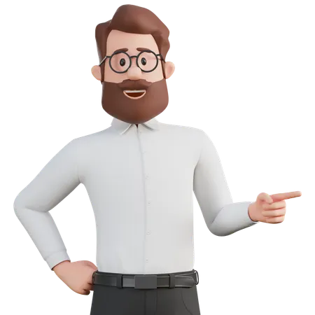 Man point at something  3D Illustration