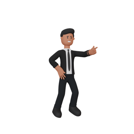 Man pointing  3D Illustration