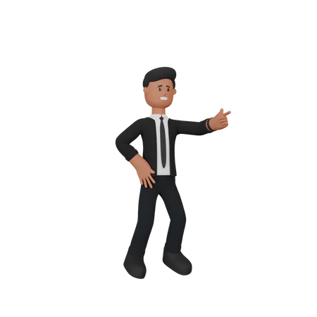 Man pointing  3D Illustration