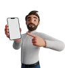 Man pointing at blank smartphone screen