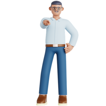 Man Pointing at you  3D Illustration