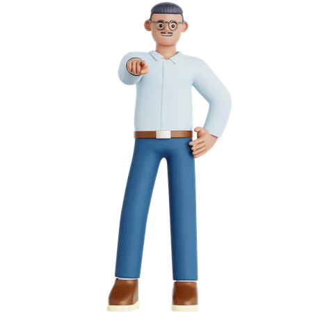 Man Pointing at you  3D Illustration