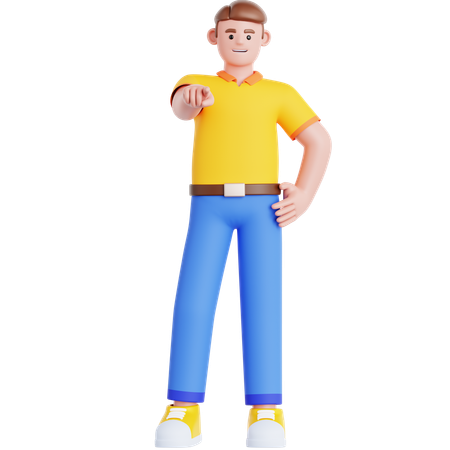 Man Pointing at you  3D Illustration