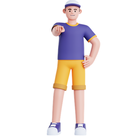 Man Pointing at you  3D Illustration