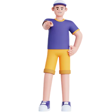 Man Pointing at you  3D Illustration