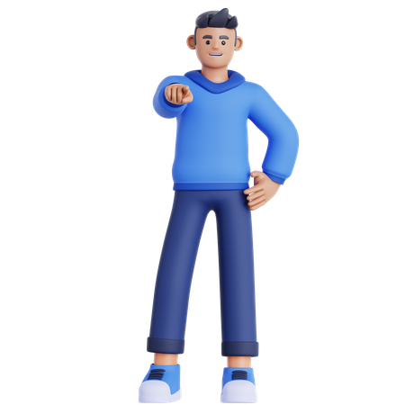 Man Pointing at you  3D Illustration