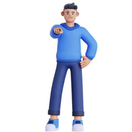 Man Pointing at you  3D Illustration