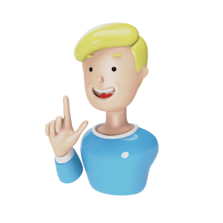 Man pointing finger  3D Illustration