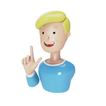 Man pointing finger  3D Illustration