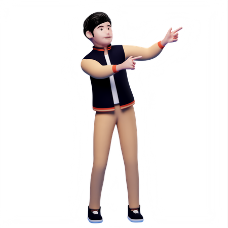 Man pointing finger  3D Illustration