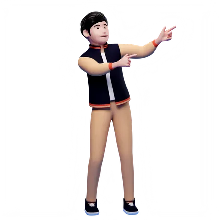 Man pointing finger  3D Illustration