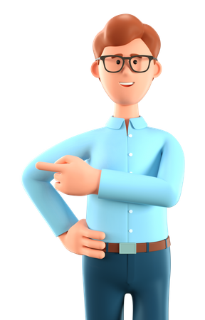 Man pointing finger at direction  3D Illustration