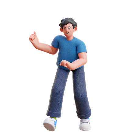 Man pointing fingers  3D Icon