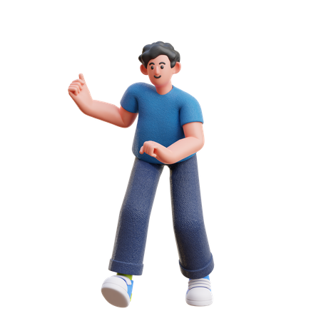 Man pointing fingers  3D Illustration