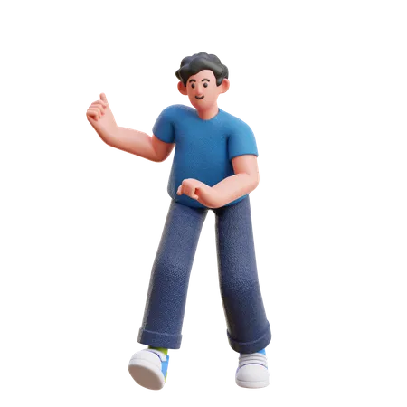 Man pointing fingers  3D Illustration