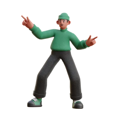 Man pointing fingers  3D Illustration