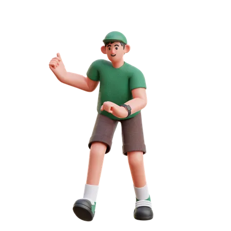 Man pointing fingers  3D Illustration