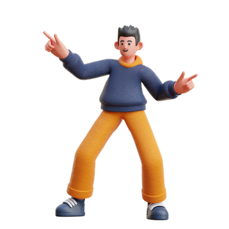 Man pointing fingers  3D Illustration