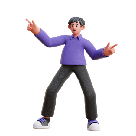 Man pointing fingers  3D Illustration