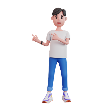 Man Pointing Fingers In Direction  3D Illustration