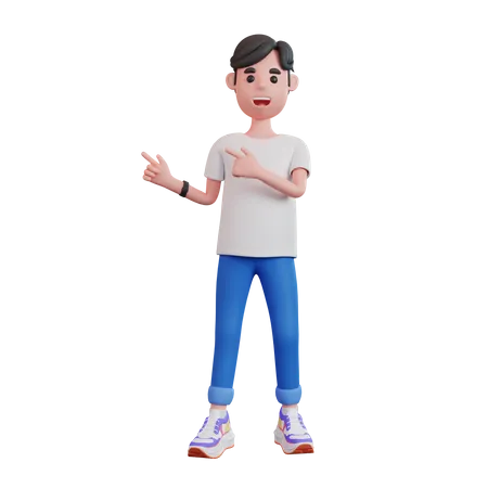 Man Pointing Fingers In Direction  3D Illustration