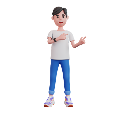 Man Pointing Fingers In Direction  3D Illustration