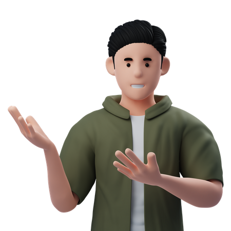 Man Pointing Gesture  3D Illustration