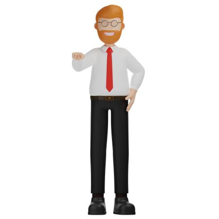 Man Pointing Hand Gesture  3D Icon