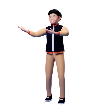 Man pointing hands  3D Illustration