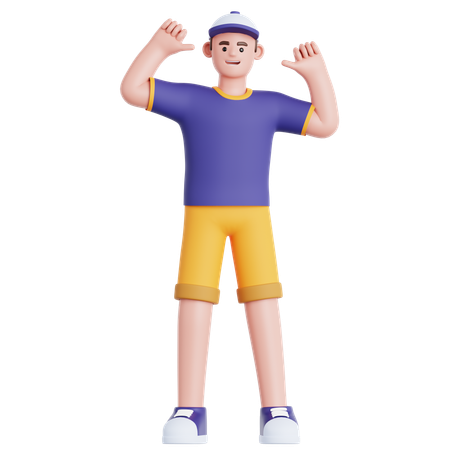 Man Pointing Himself  3D Illustration