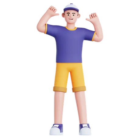 Man Pointing Himself  3D Illustration