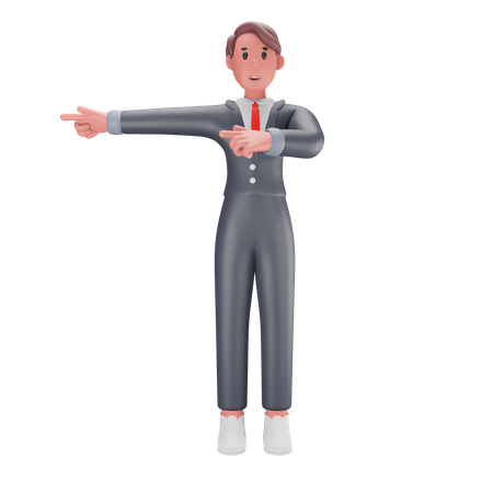 Man pointing in hands in one direction  3D Illustration