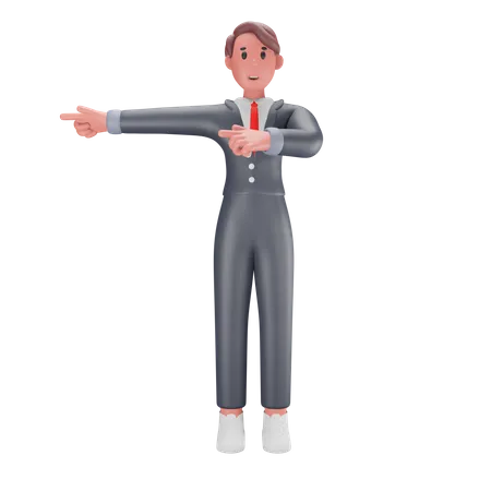 Man pointing in hands in one direction 3D Illustration