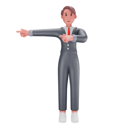 Man pointing in hands in one direction  3D Illustration