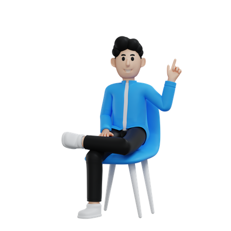 Man pointing something  3D Icon