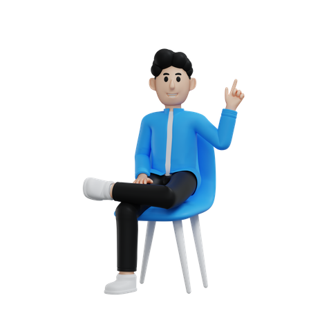 Man pointing something  3D Illustration