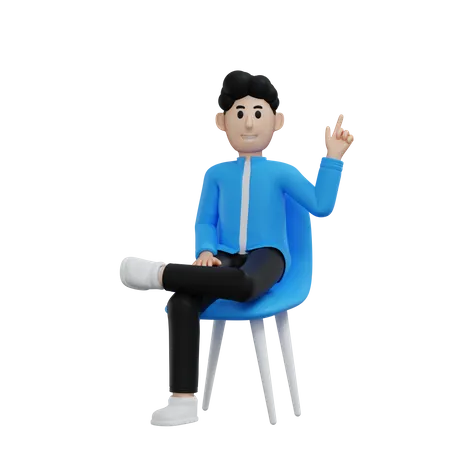 Man pointing something  3D Illustration