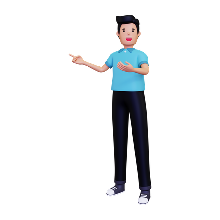 Man pointing towards something  3D Illustration