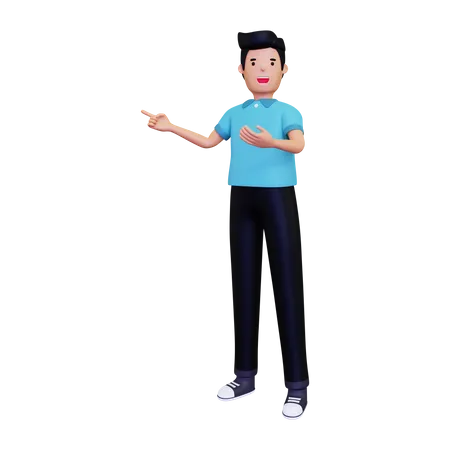 Man pointing towards something  3D Illustration