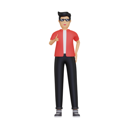 Man pointing towards the front  3D Illustration